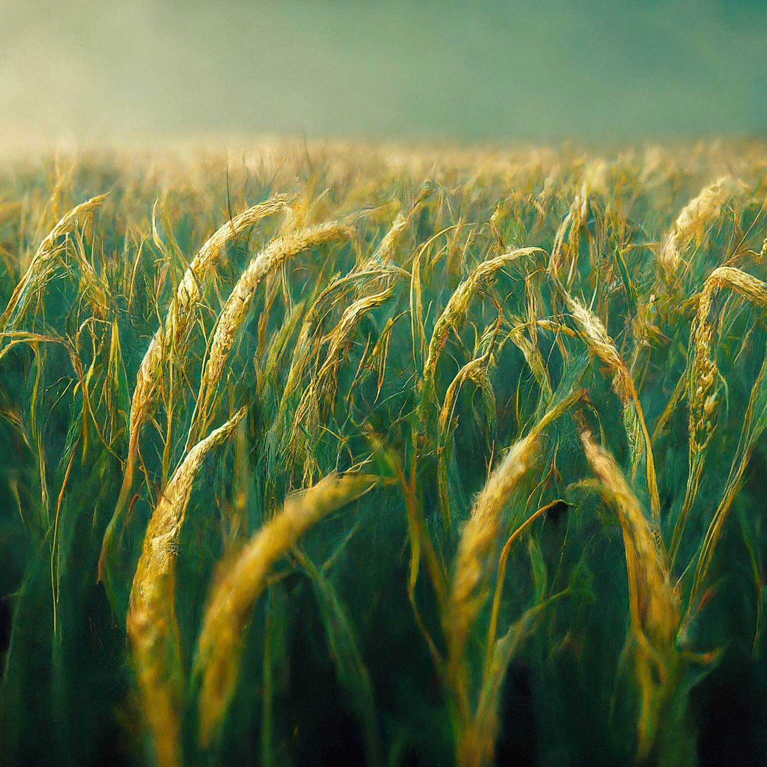 Healthy green crops in a field